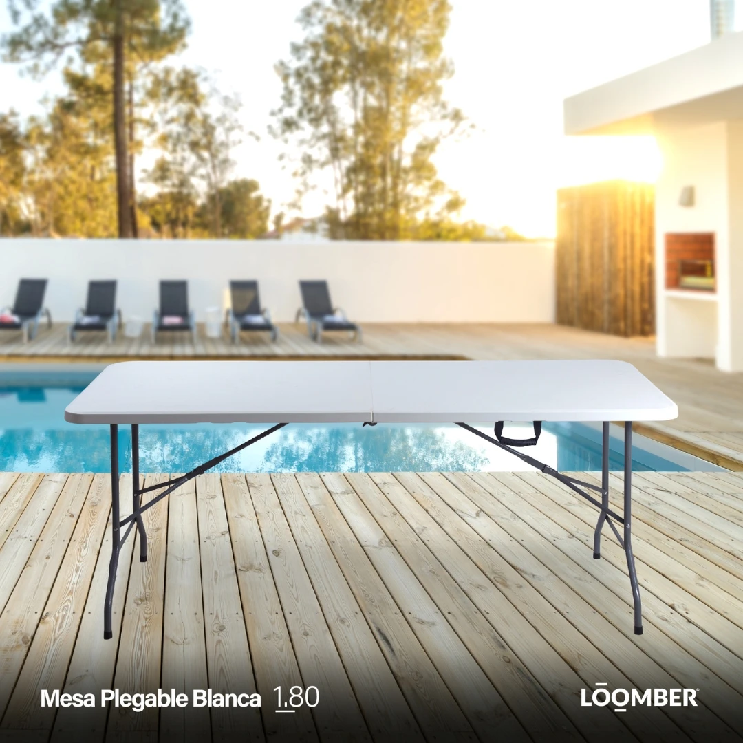 طاولة قابلة للطي من نوع المحفظة البيضاء مقاس 180 سم للمناسبات والحفلات والاجتماعات