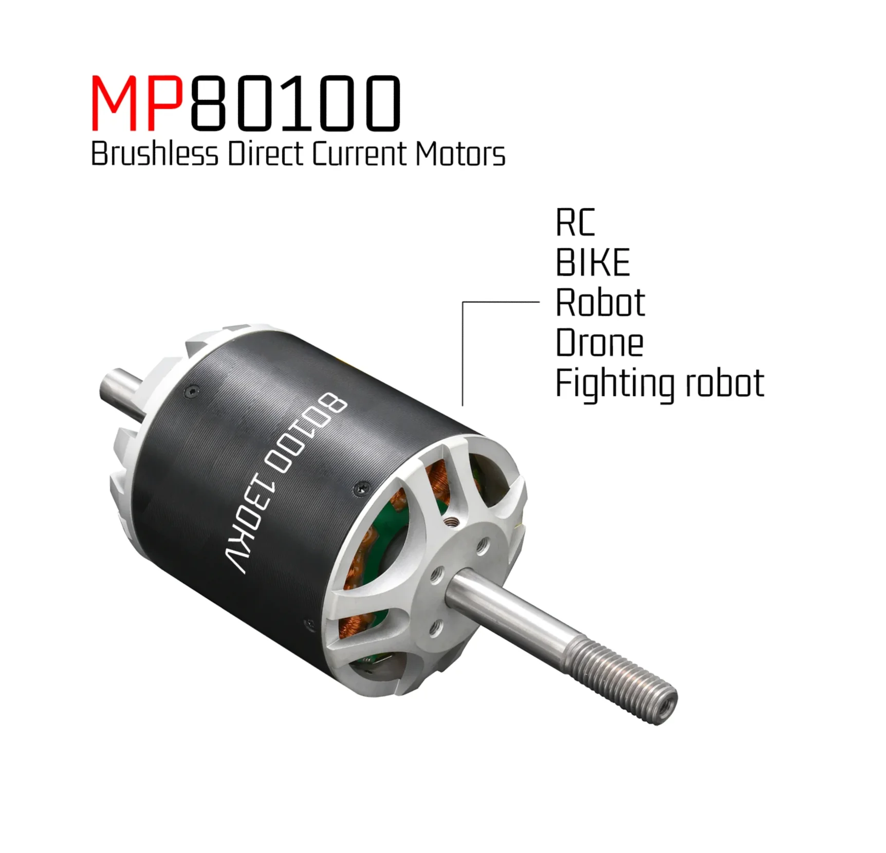 80100 Outrunner DC Brushless Motor (Sensored or Sensorless) 7Kw for Electric prototypes