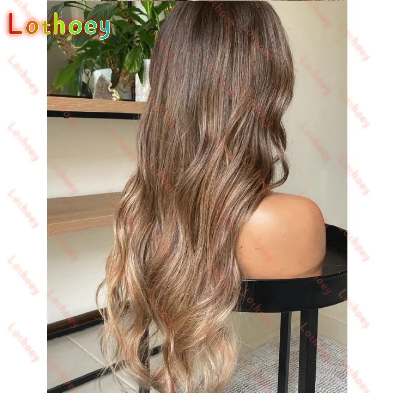 Натуральная линия волос, кружевные передние парики, коричневый, объемная волна, человеческий парик, длинный прямой макияж, косплей, повседневное женское использование