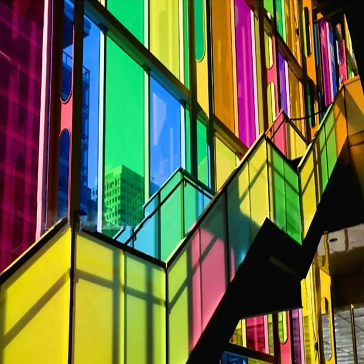 Autocollant adhésif en vinyle arc-en-ciel pour fenêtre et porte, décoration bloquant le soleil, VPN, cloison en verre