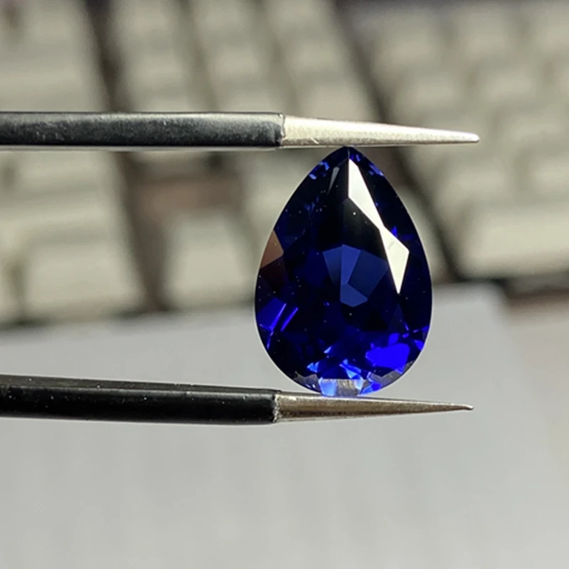 Pretty Quality Blue Sapphire Unheated Pear Cut Jewelry Diy Blue Gem Stone VVS Loose Gemstone For Jewelry Making Collection