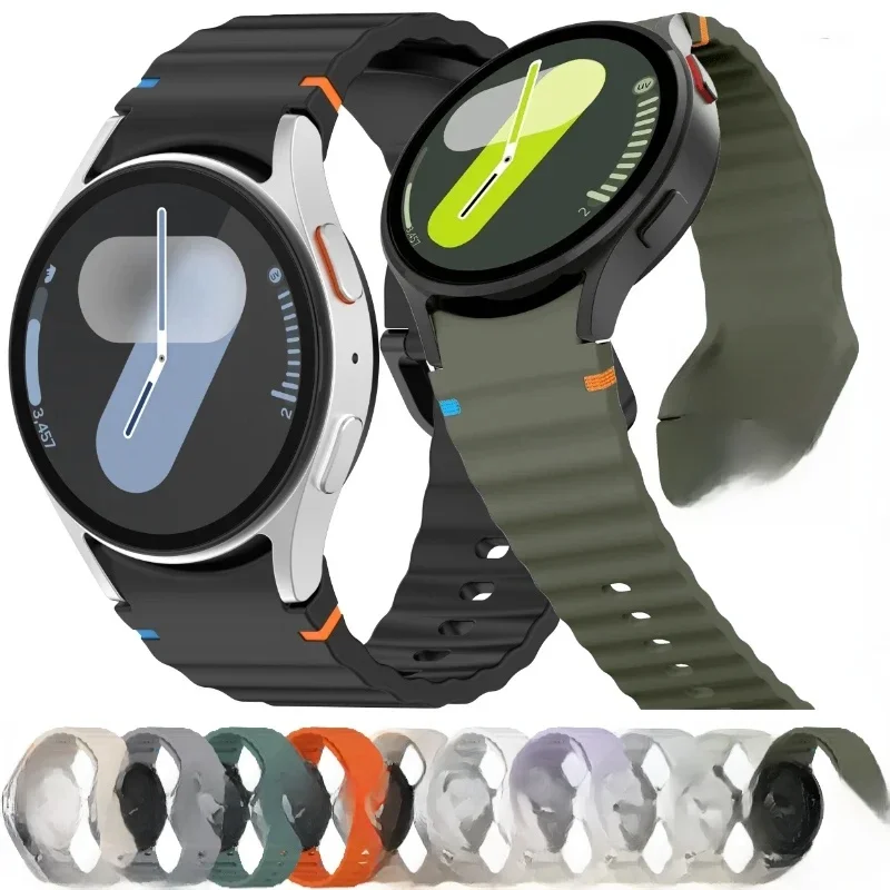 Oryginalny pasek do zegarka Samsung Galaxy 7/FE/5 Pro/6/4 classic 44 mm 40 mm Silikonowa bransoletka sportowa correa Galaxy watch 7 Pasek — zdjęcie 2