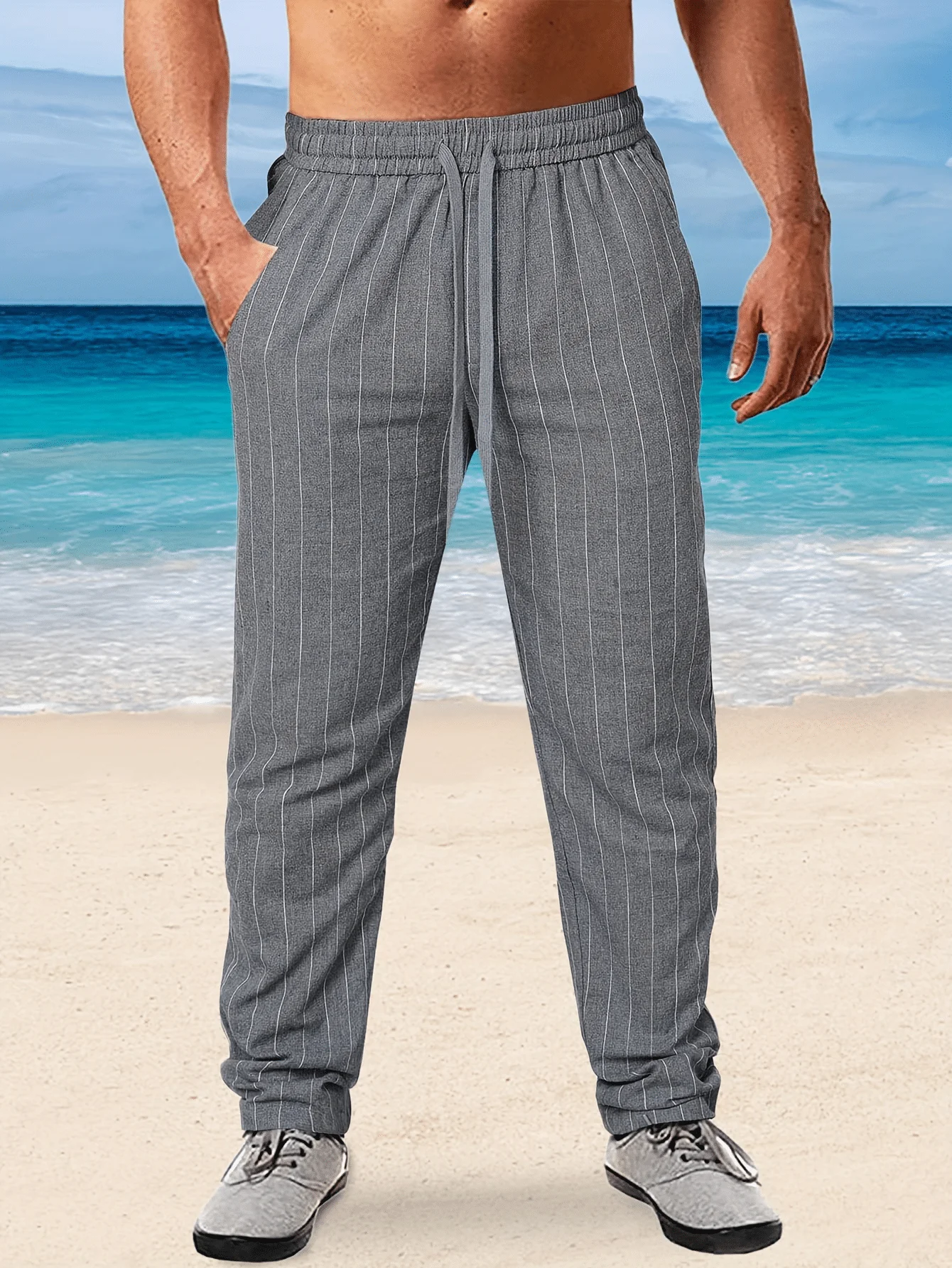 Men's Casual Long Pants - Comfortable Fit Design for Everyday Wear and Business Casual Occasions