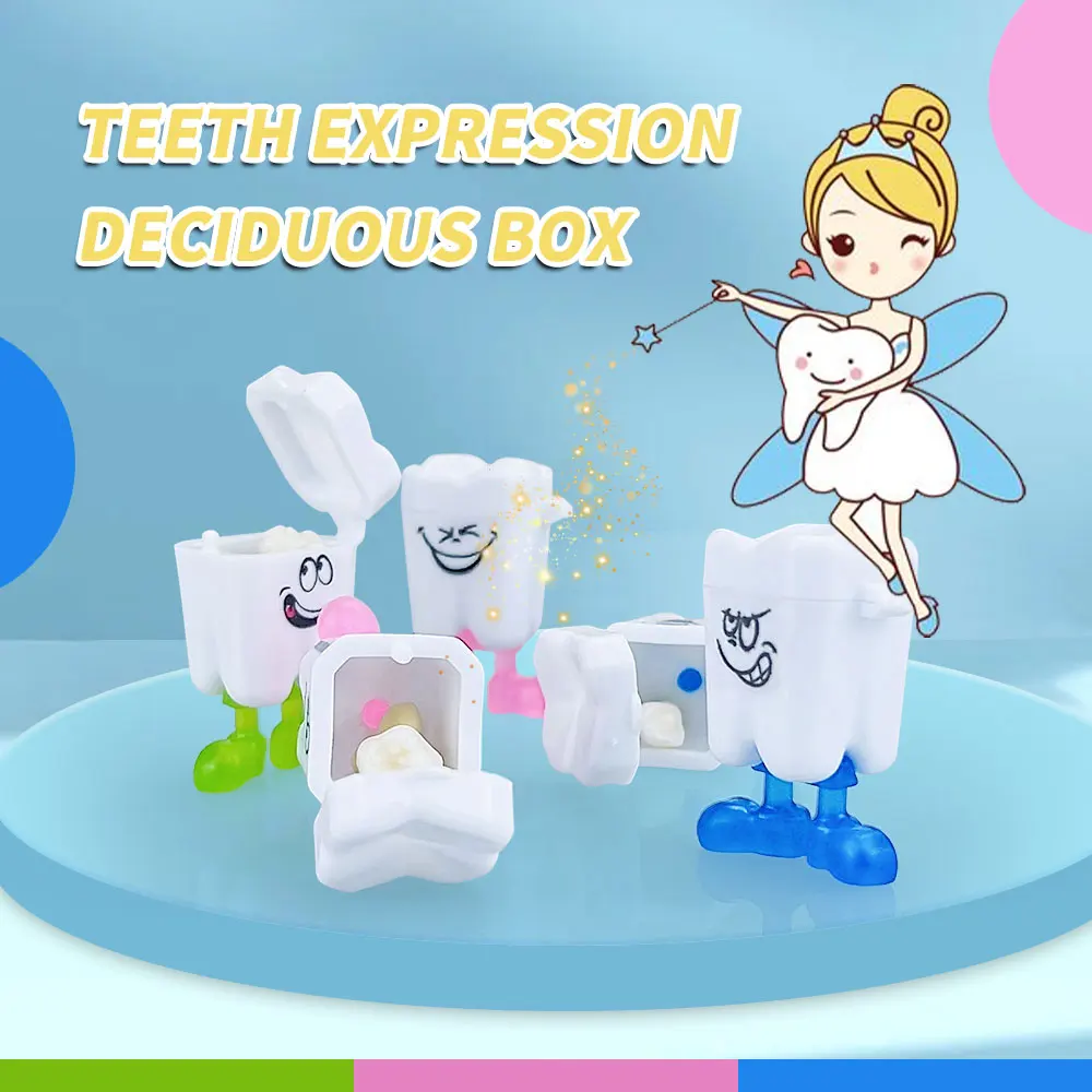 50PCS Baby Tooth Box Cute Cartoon Kids Teeth Organizer Plastic Milk Teeth Storage Box Save Souvenir Case First Tooth  Baby Gifts