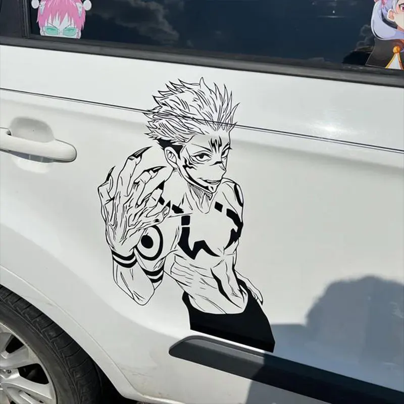 Anime Duże naklejki na samochód Naklejka Przystojny chłopiec Okno Korpus Kaptur Dekoracja Wycinanie Wodoodporne Zapobieganie PVC Winylowe naklejki — zdjęcie 5