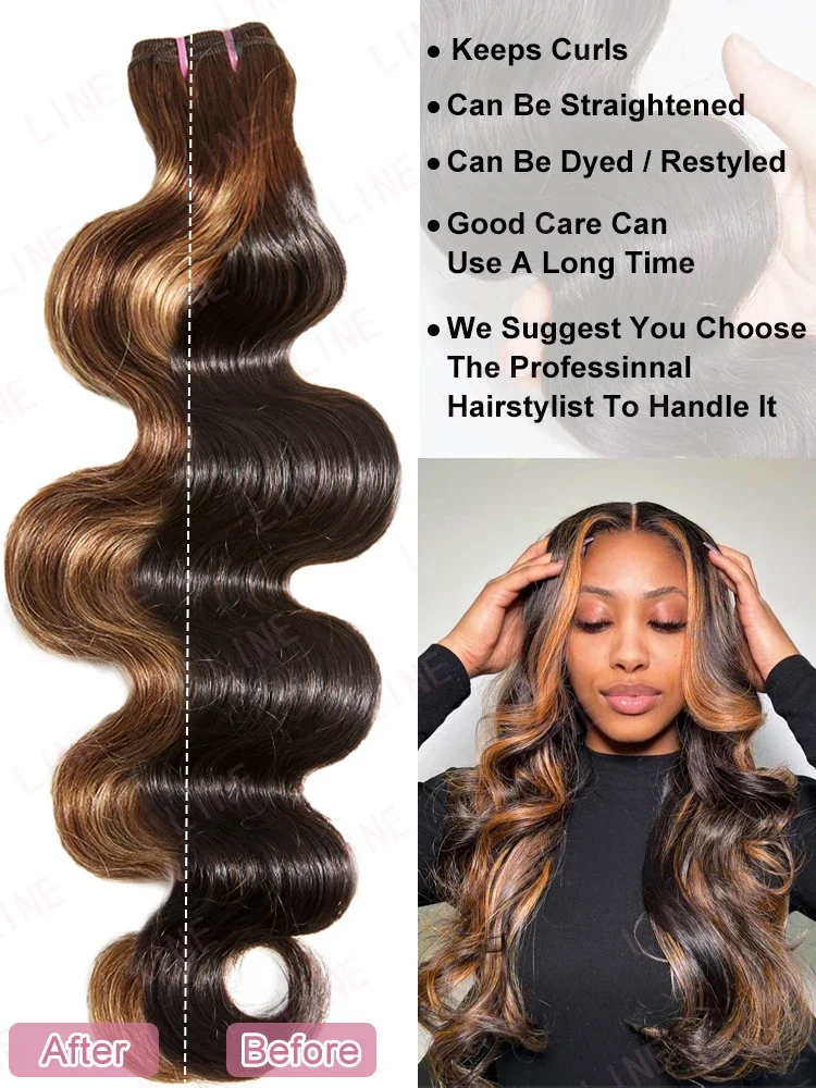 Body Wave Raw Human Hair 3/4 Bundles 100% Brazilian   Extensions 36 inches Natural Human Hair Virgin Unprocessed Weave Bundles