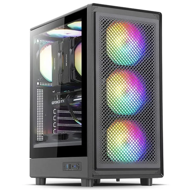 Dark Flash darkFlash DRX50 MESH RGB reinforced glass computer PC case (black)