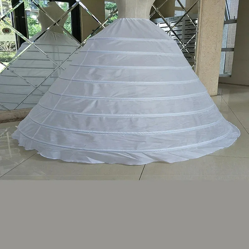 Jupons Super bouffants blancs à 8 cerceaux, jupe demi-glissante, longueur au sol, sous-jupe pour robe de mariée Quinceanera
