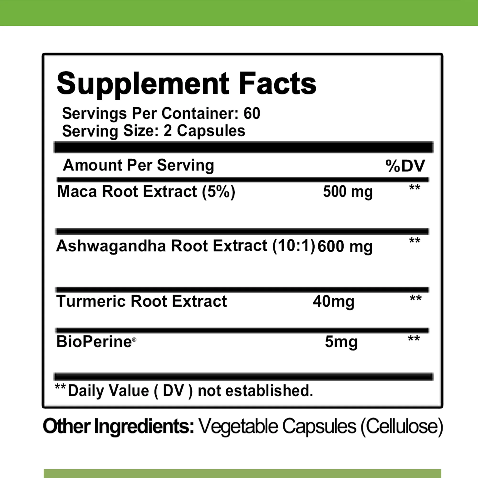 Maca Root + Ashwagandha | Supports Stress Relief and Energy with Curcumin and Piperine - 120 Capsules