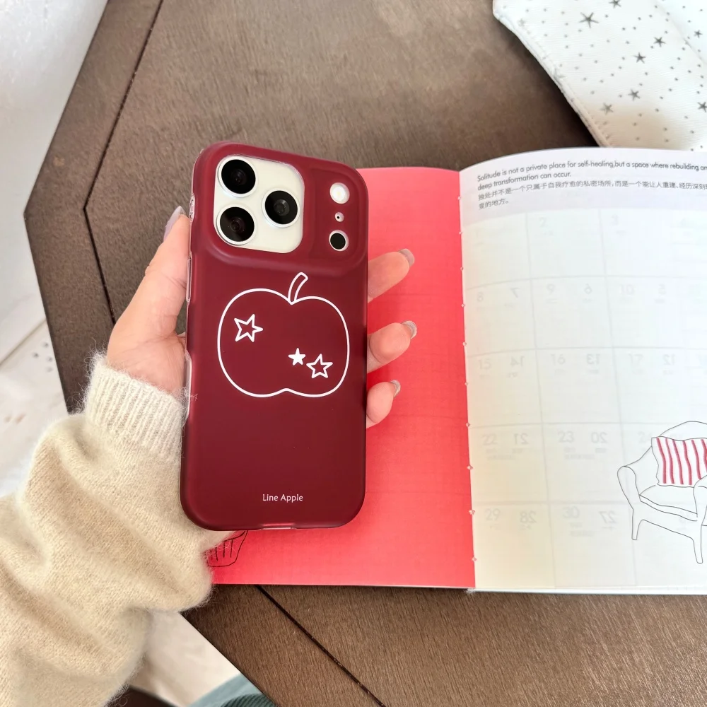 

Korean INS creative cartoon lines Apple star phone case for iPhone 17 16 ProMax14 15Pro cover cute simple frosted new shockproof