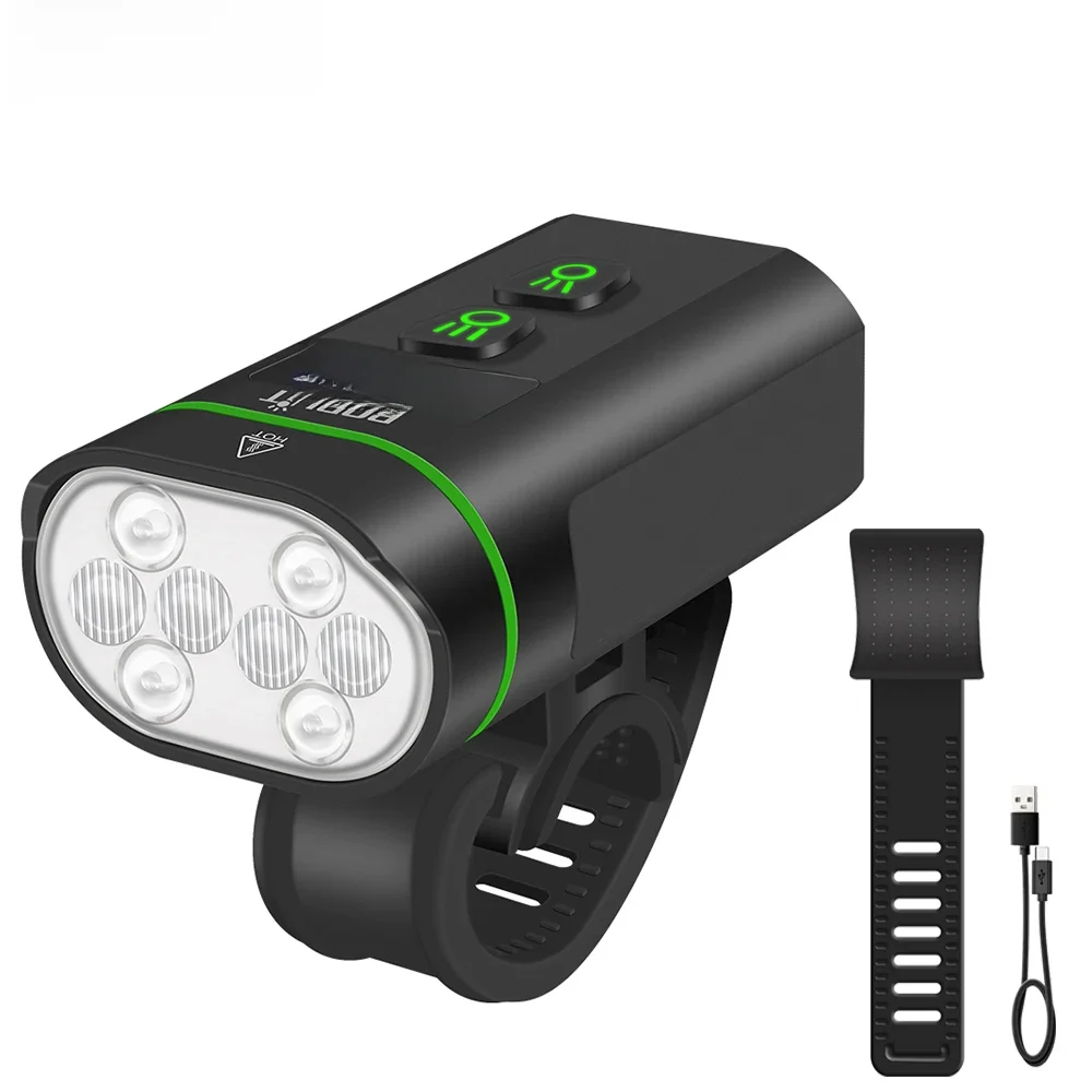 AliExpress BORUIT Bicycle Light Front 5000mAh Bike Light Waterproof Flashlight USB Charging MTB Road Outdoors Cycling Lamp Accessories