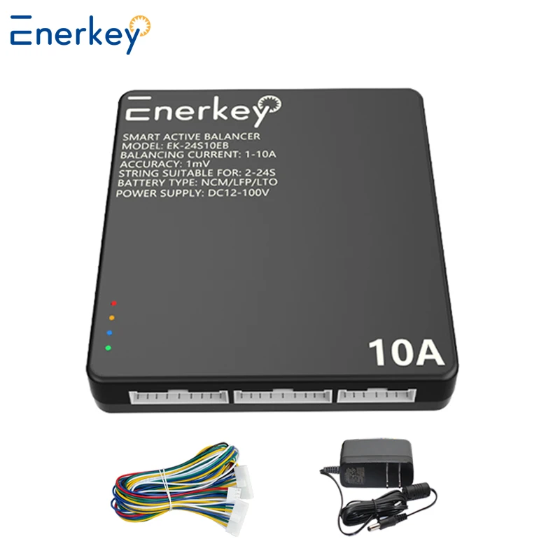 Enerkey EK-24S10EB Smart Active Balancer 10A 2S~24S Lithium /Lifepo4 /LTO Battery Active Equalization Support Cascade/CAN Port