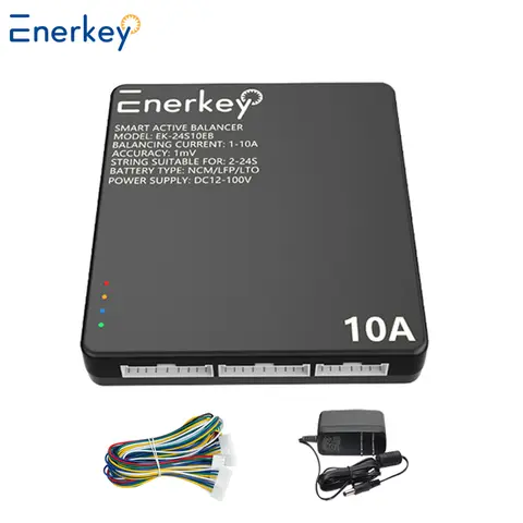 Enerkey EK-24S10EB 스마트 액티브 밸런서 10A 2S~24S 리튬/Lifepo4/LTO 배터리 액티브 이퀄라이제이션 지원 캐스케이드/CAN 포트