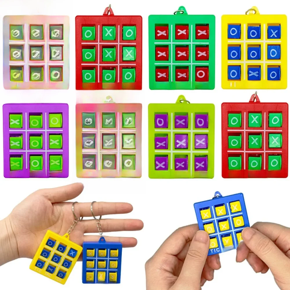 5/10 sztuk Puzzle Tic-Tac-Toe XO trzyczęściowy brelok na klucze dla dzieci urodziny wesele prezent dla gościa przedszkole nagroda prezent na nowy rok — zdjęcie 2