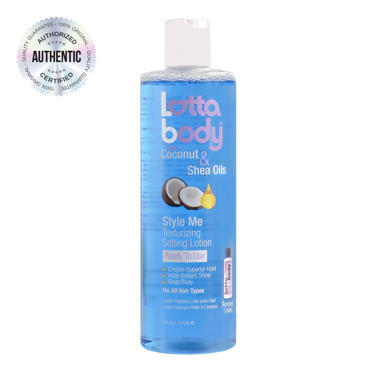 Lottabody Style Me Texturizing Setting Lotion 12oz - Long-Lasting Hold, Adds Shine, Perfect for Styling, Curling & Setting Hair