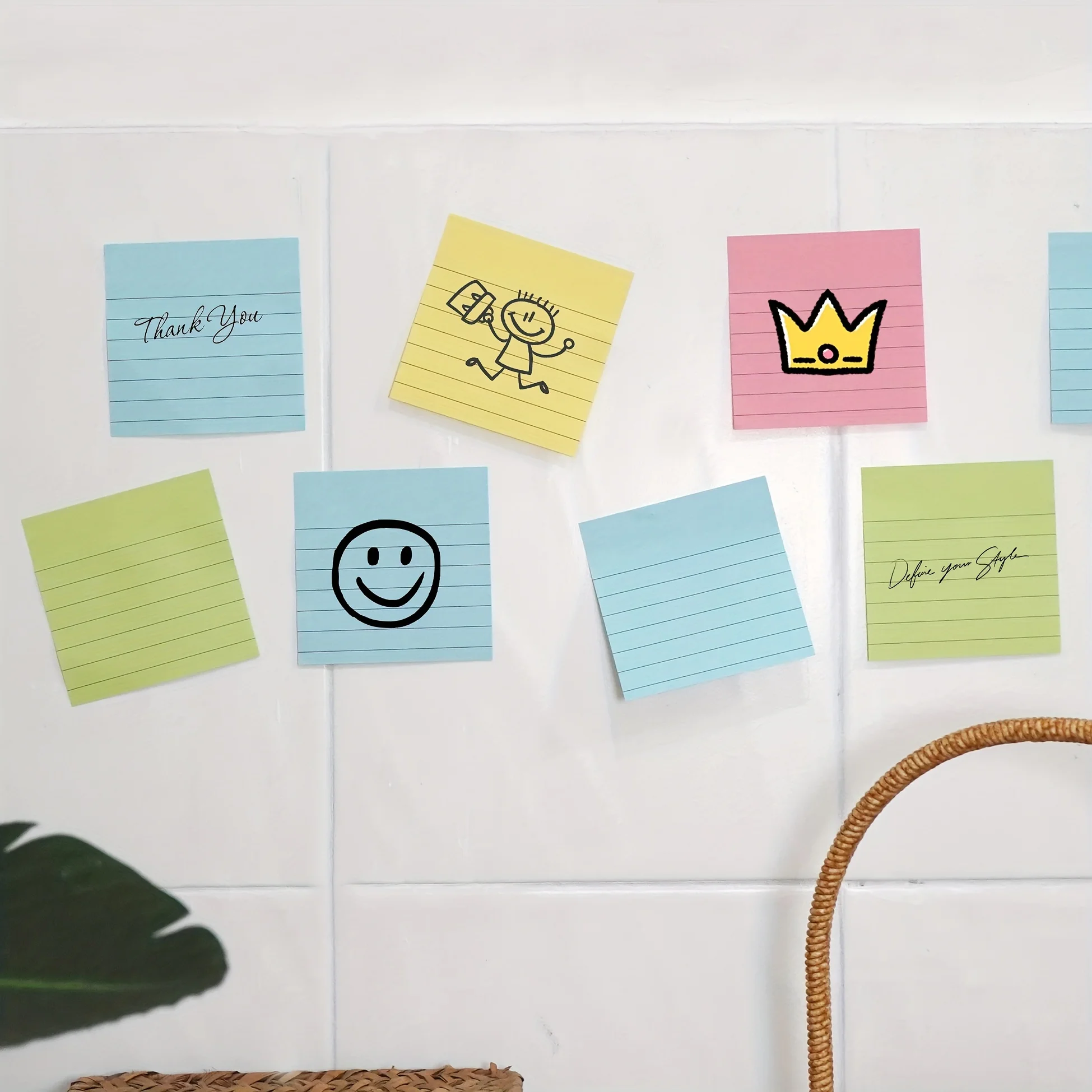 600개의 혼합 색상 가로형 스티커 메모, 높은 점착력과 쉽게 찢어짐, 사무실 및 학습에 적합