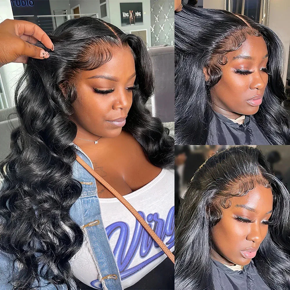 HD 13x6 Loose Nature Wave Lace Front Human Hair Wigs 250% Transparent 30 40 Inch 13x4 Full Deep Water Wave Lace Frontal Wigs - view 3