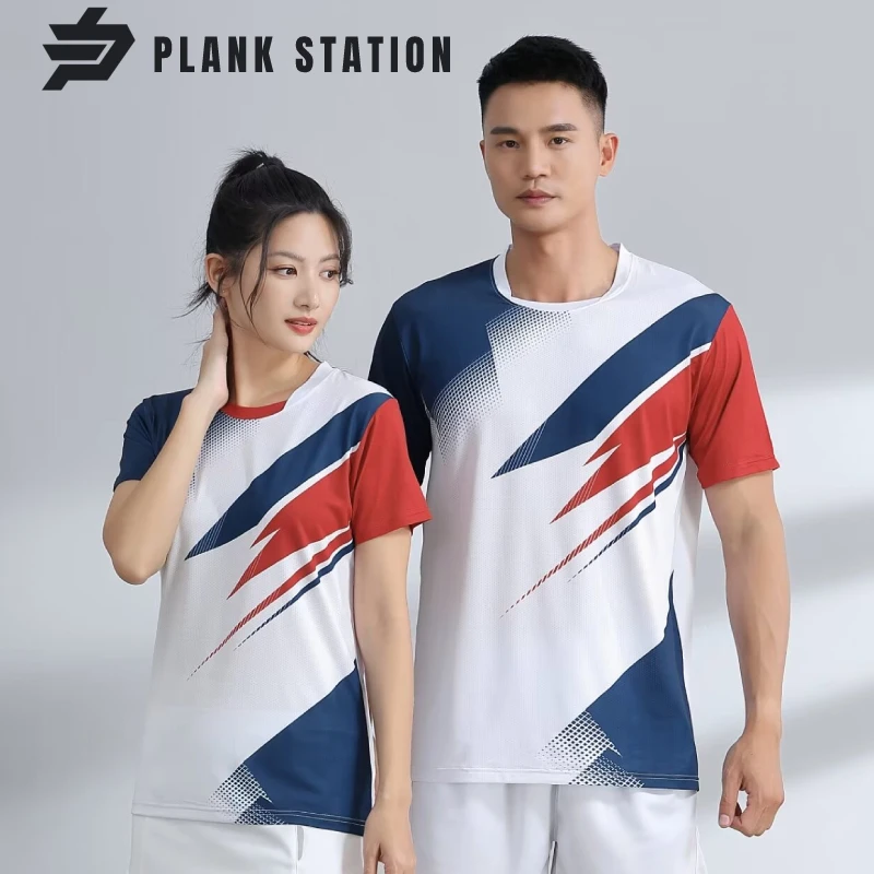 

New 2024 Tennis Shirt Uniform Men Women Unisex Sportwear Badminton Cycling Running T-Shirt Breathable Customize Logo Team