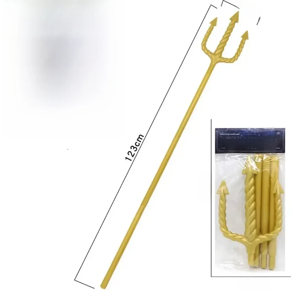 Arme à trois dents en plastique Trident en spirale pour fête d'Halloween