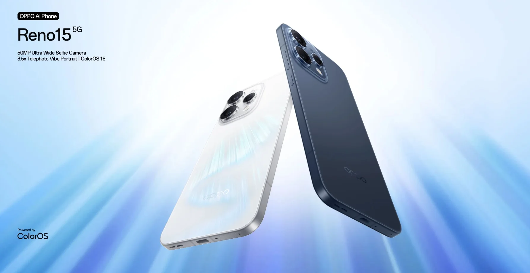 OPPO Reno15 5G Smartphone Android, 8+512GB, Pantalla 6.59" 120Hz, 50MP Ultra Wide Selfie Camera 3.5x Telephoto Vibe Portrait | ColorOS 16, AI Portrait Glow, Bater ía 6500mAh, IP69,exclude charger