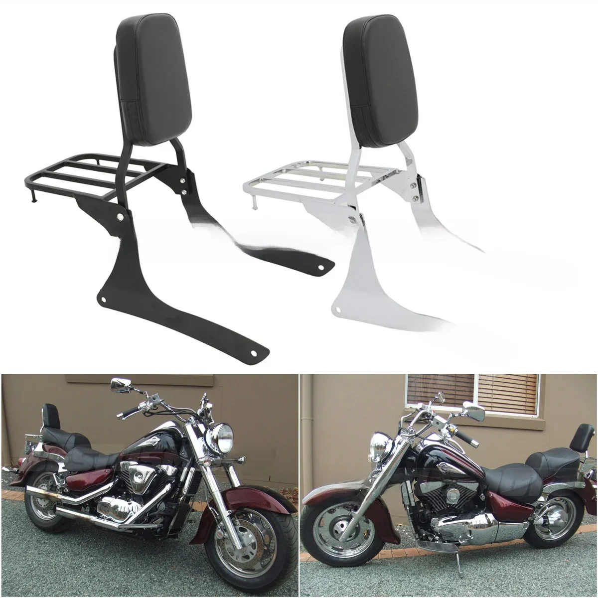 Motorfiets Rugleuning Sissy Bar Bagagerek Voor Suzuki Boulevard C90 2005 2006 2007 2008 2009 Intruder VL1500 1500 1998-2004 - afbeelding 2