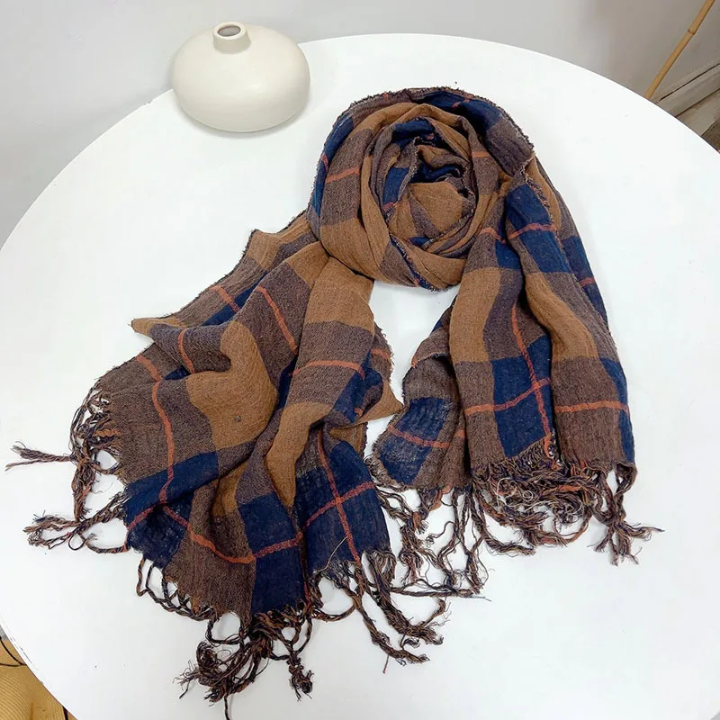 

Scarf Women Linen Cotton Long Soft Accessory For Autumn Spring Holiday