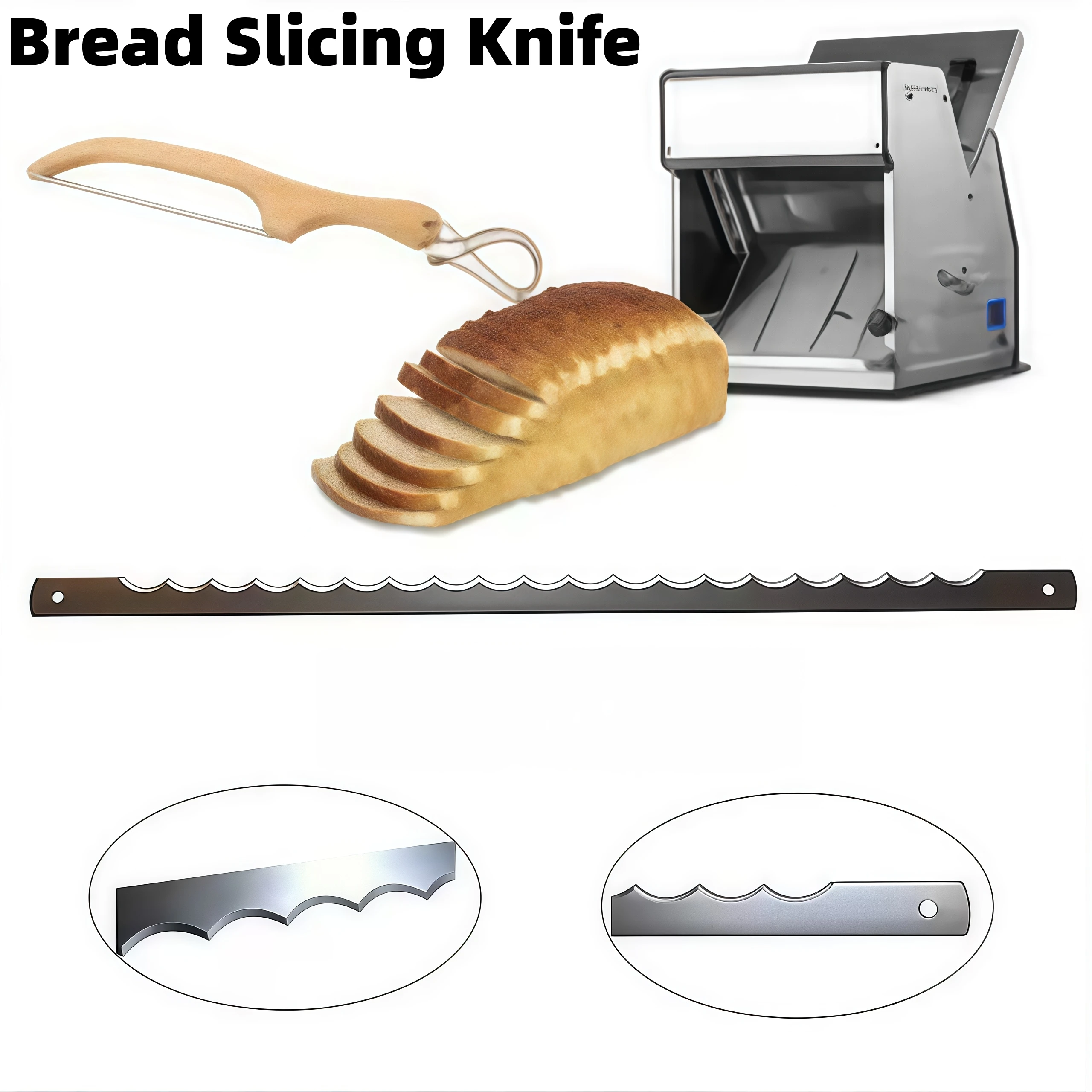 30 PCS SUS440C Bread Crouton Cutter Bread Slicer Blades Food Slice Slicing Machine Blade Toast Cutting Machine Blade