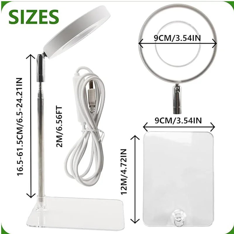 Plant Light,Plant Lights for Indoor Growing Small Grow Light,10 Dimmable Colours, Height Adjustable,with Base,Automatic Timer