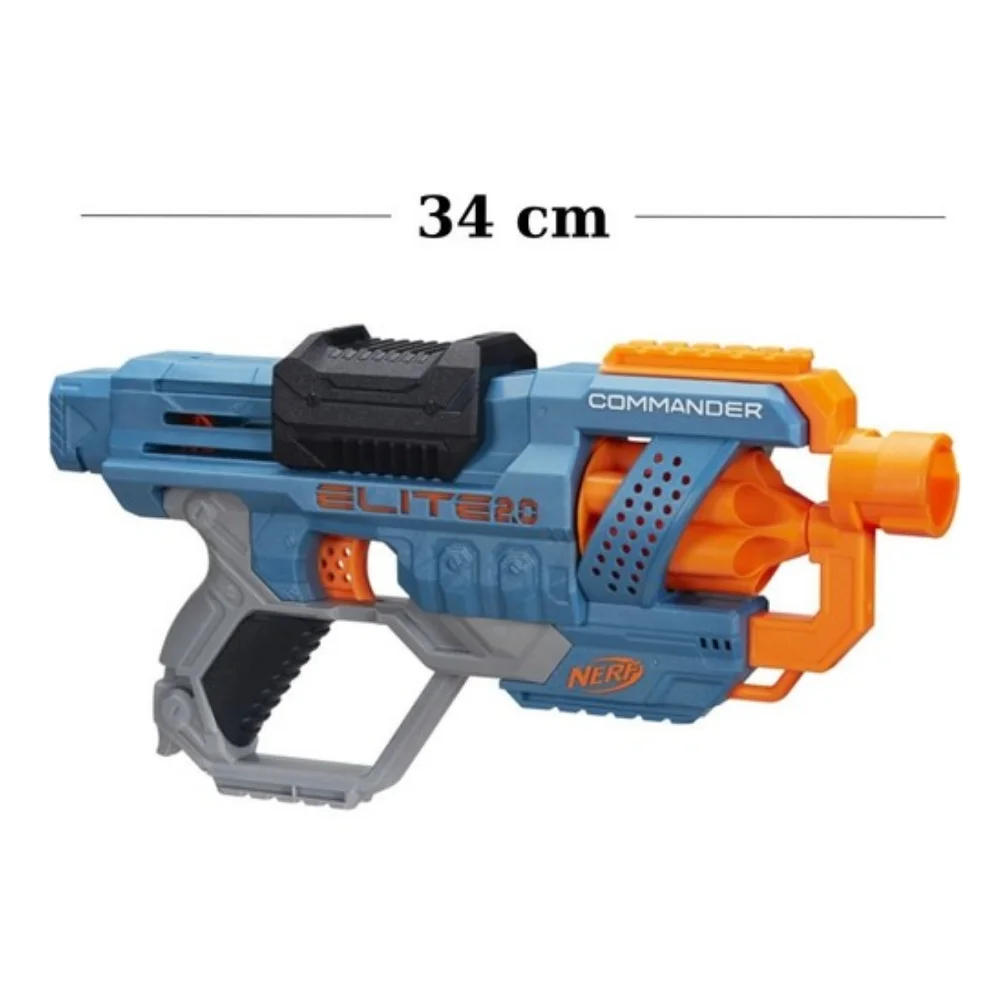 Nerf Elite 2.0 Commander RD-6 Toy Gun 27 metros de alcance de lançamento 12 peças Dardos incluídos Estratégia Missão Modificada Acessório tático Rail Barrel Retainer Outdoor Hobby Games