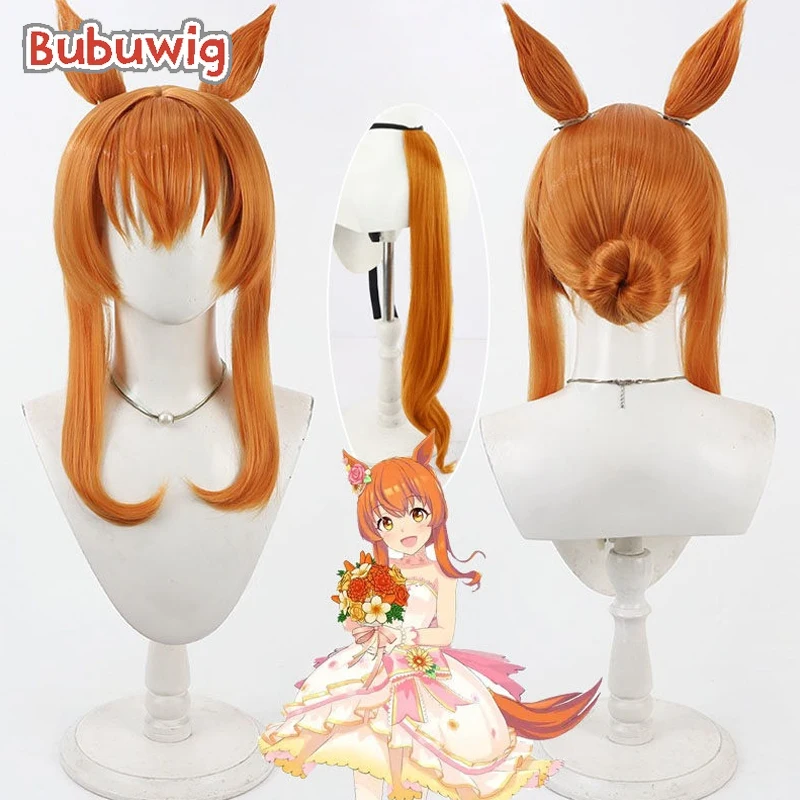 

Bubuwig Synthetic Hair Mayano Top Gun Cosplay Wigs Uma musume: Pretty Derby Mayano Top Gun 40cm Long Orange Wig Heat Resistant