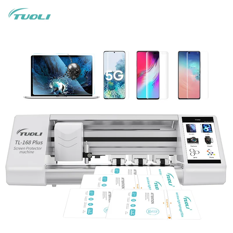 

TUOLI TL168Plus Diy unlock mobile cell phone hydrogel screen protector custom print cut intelligent tpu film cutting machine