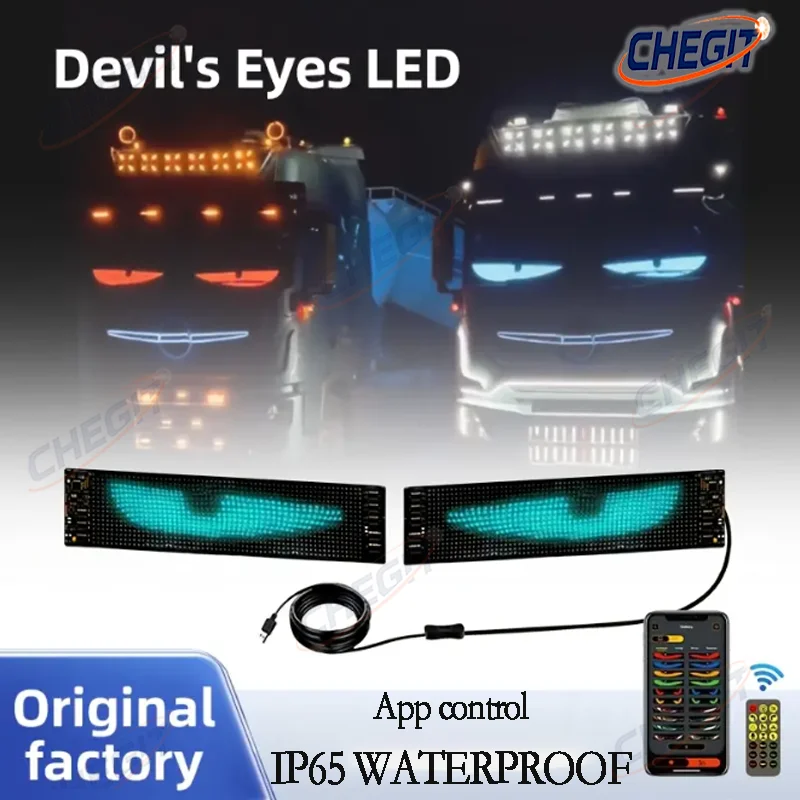 LED سيارة تسجيل بلوتوث App DIY التحكم LED تسجيل مصفوفة بكسل لوحة التمرير مشرق Led عيون لشاحنة لافتة مرنة USB