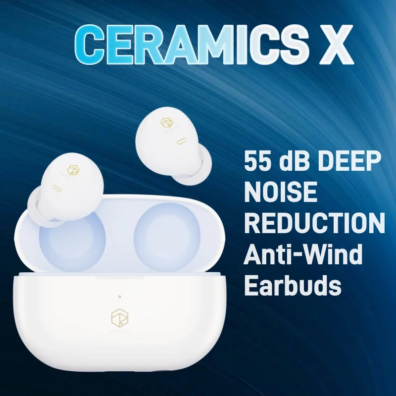 

Rose Technics CERAMICS X TWS Bluetooth Earbuds ANC Headphones with LDAC Modes With 4 HD Mics IPX5 Anti-Wind Earphones