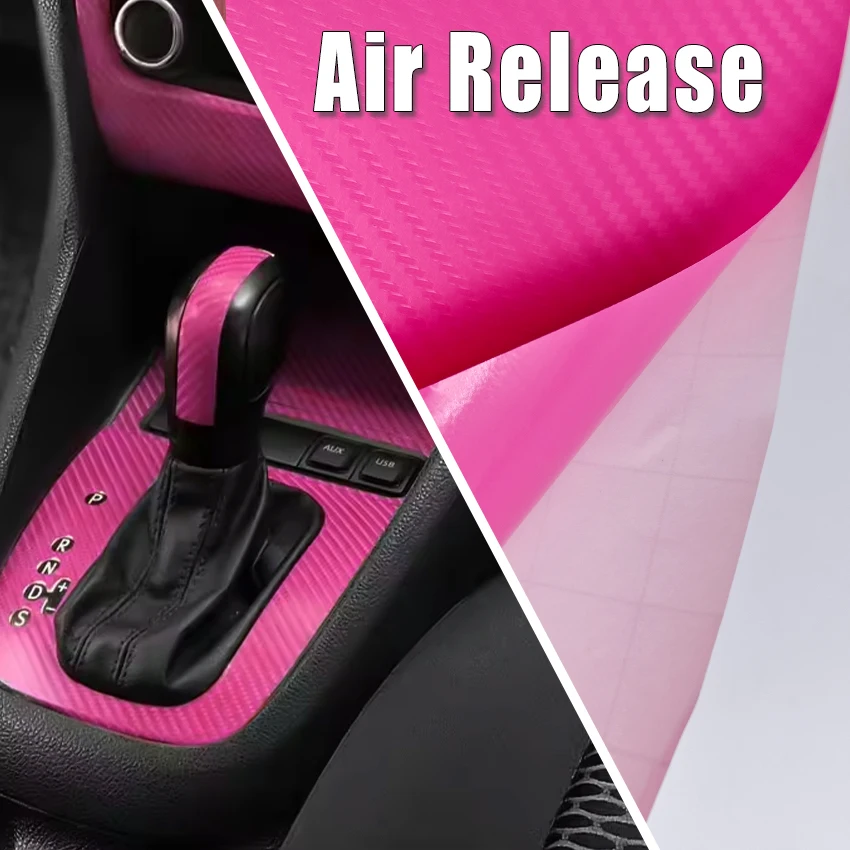 3D Matte Pink Carbon Fiber Wrap Film Self Adhesive PVC Vinyl Sticker for Motorcycle Car accessories interior For citroen c4 b7 view 2