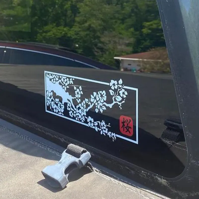 ساكورا شجرة شير ملصقات السيارات أنيمي محمول ملصق نافذة الديكور مقاوم للماء منع Dask في يموت قطع شارات الفينيل #3