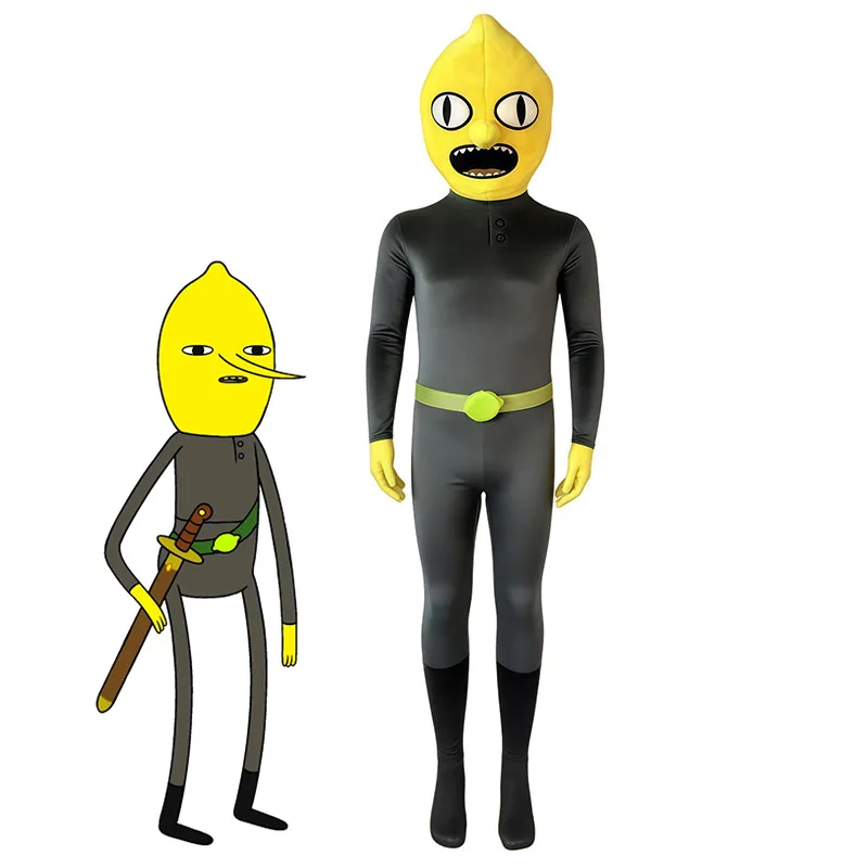 Disfraz de Halloween de The Earl of Lemongrab para Adultos y Niños, Traje de Cosplay de Lemon Person para Niños
