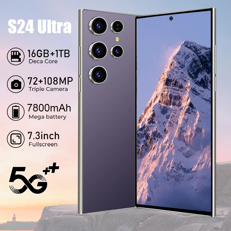 

2025 Original S24 Ultra smartphone 7.3HD Screen 16G+1T 7800Mah Android14 cellulare Dual Sim Face Unlocked 5G Mobile Phone NFC