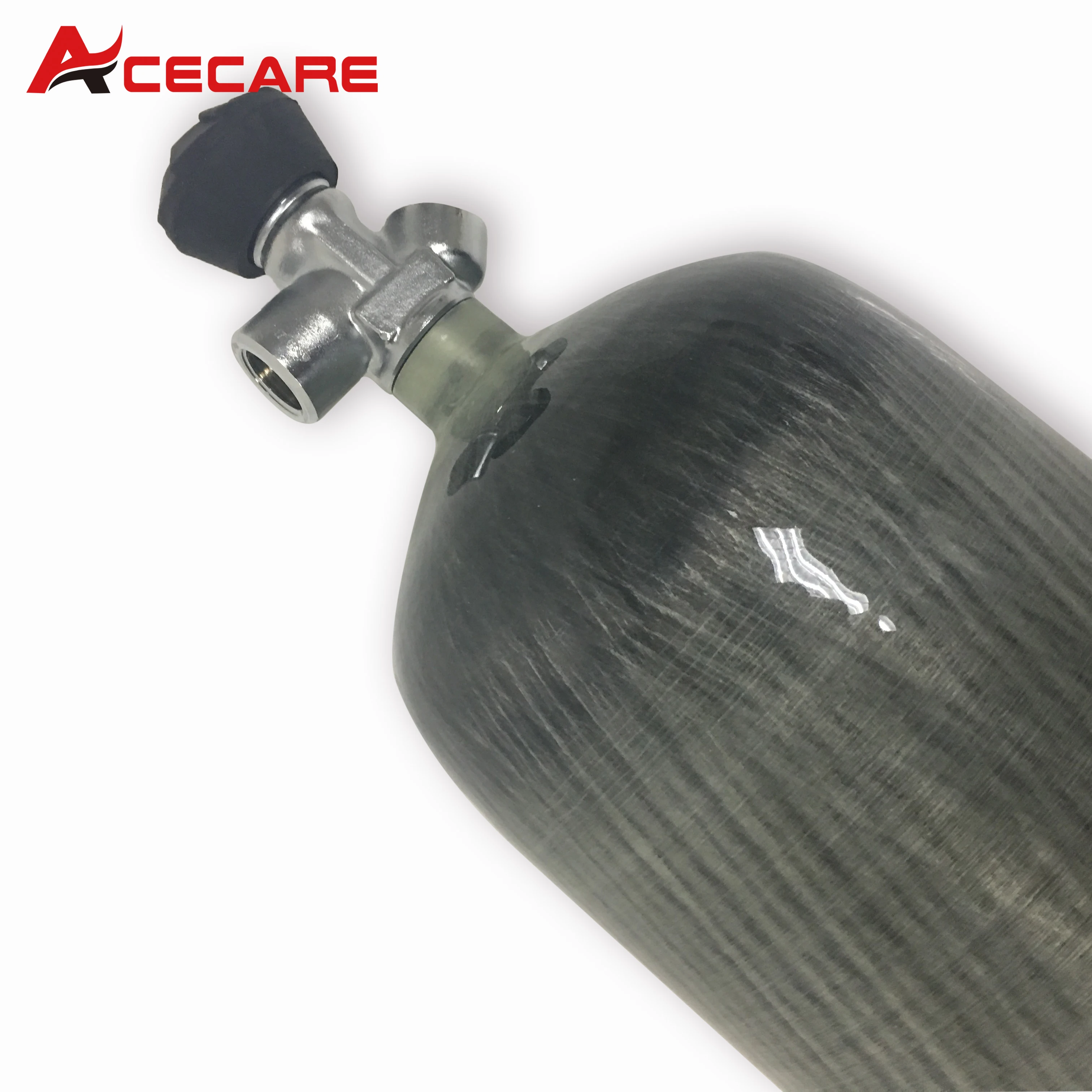 ACECARE 4500Psi 300Bar 30Mpa 9L Scuba Diving Tank Carbon Fibre Gas Cylinder M18*1.5 With Small Gauge For SCBA Diving Fire Safety