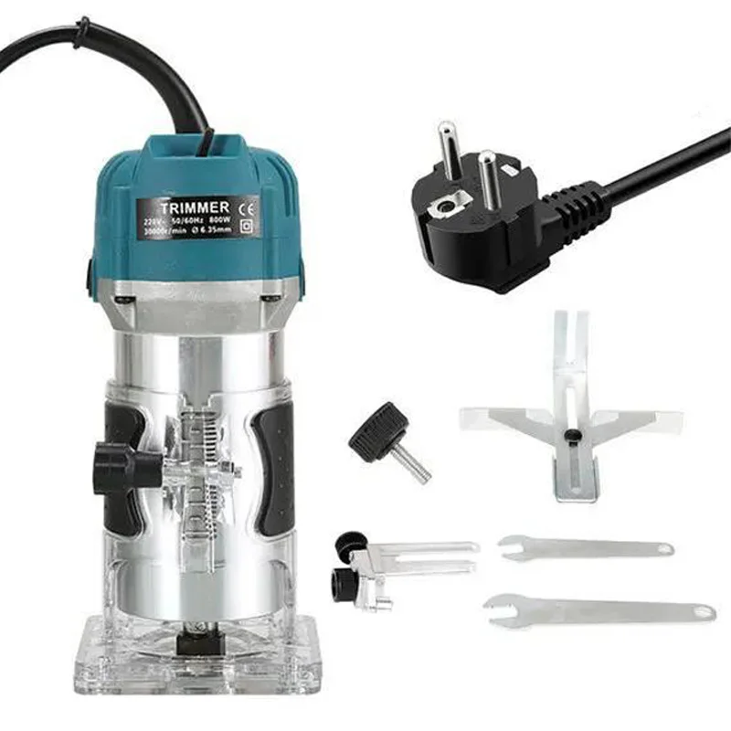 Trimmer elettrico per la lavorazione del legno da 800 W Trimmer multifunzionale Router di legno fresatura Stozzatrice Router per intaglio