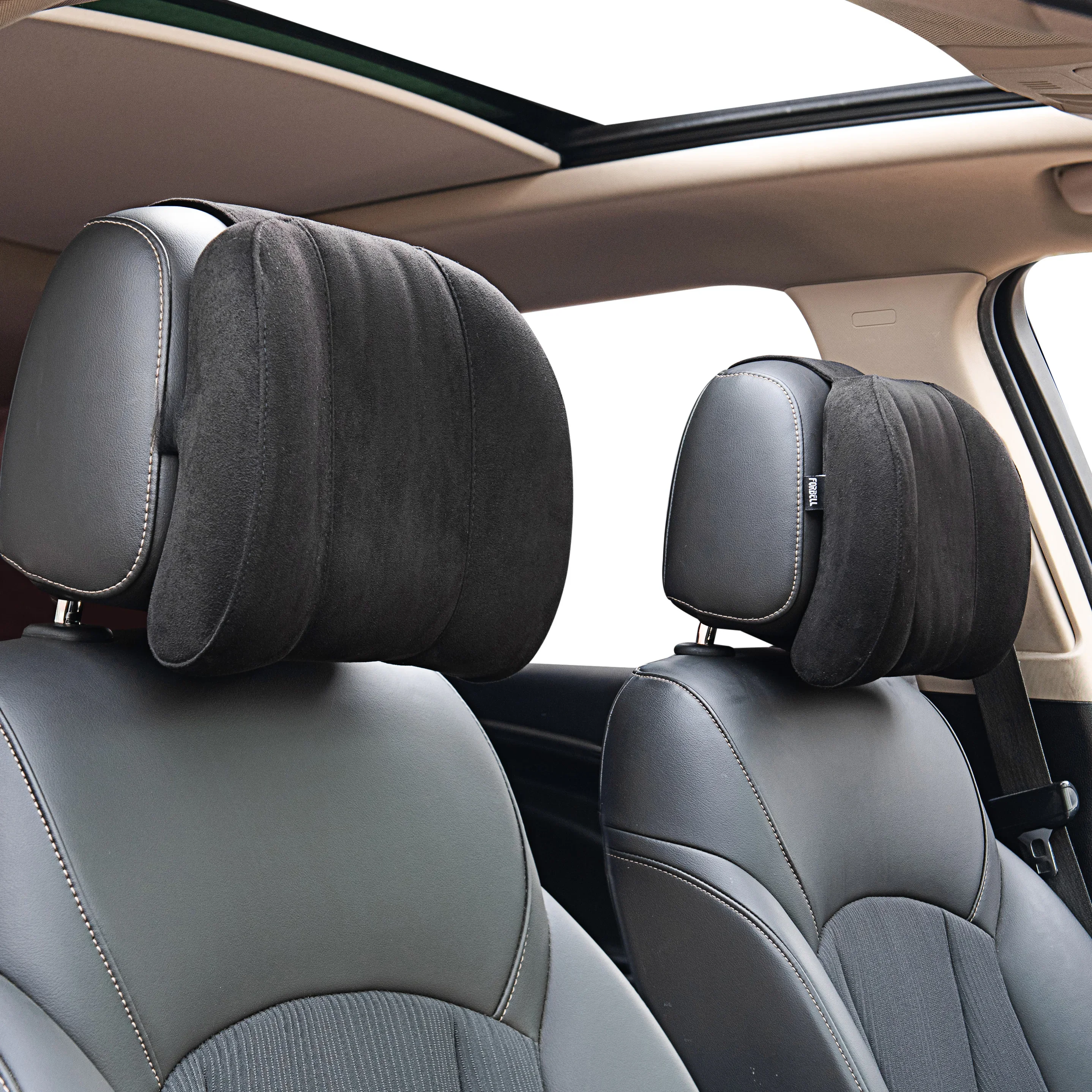 Forbell Auto-Kopfstützenkissen für Fahrten, Wildleder-Memory-Foam Auto-Nackenkissen, Weiches Ergonomisches Auto-Sitz-Nackenstützkissen