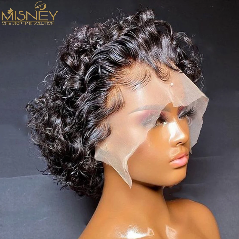 

Short Bob Curly Pixie Cut Wig 13x1 Lace Frontal Human Hair Wigs Transparent Lace Wig For Women Brazilian Cheap Human Hair Wig