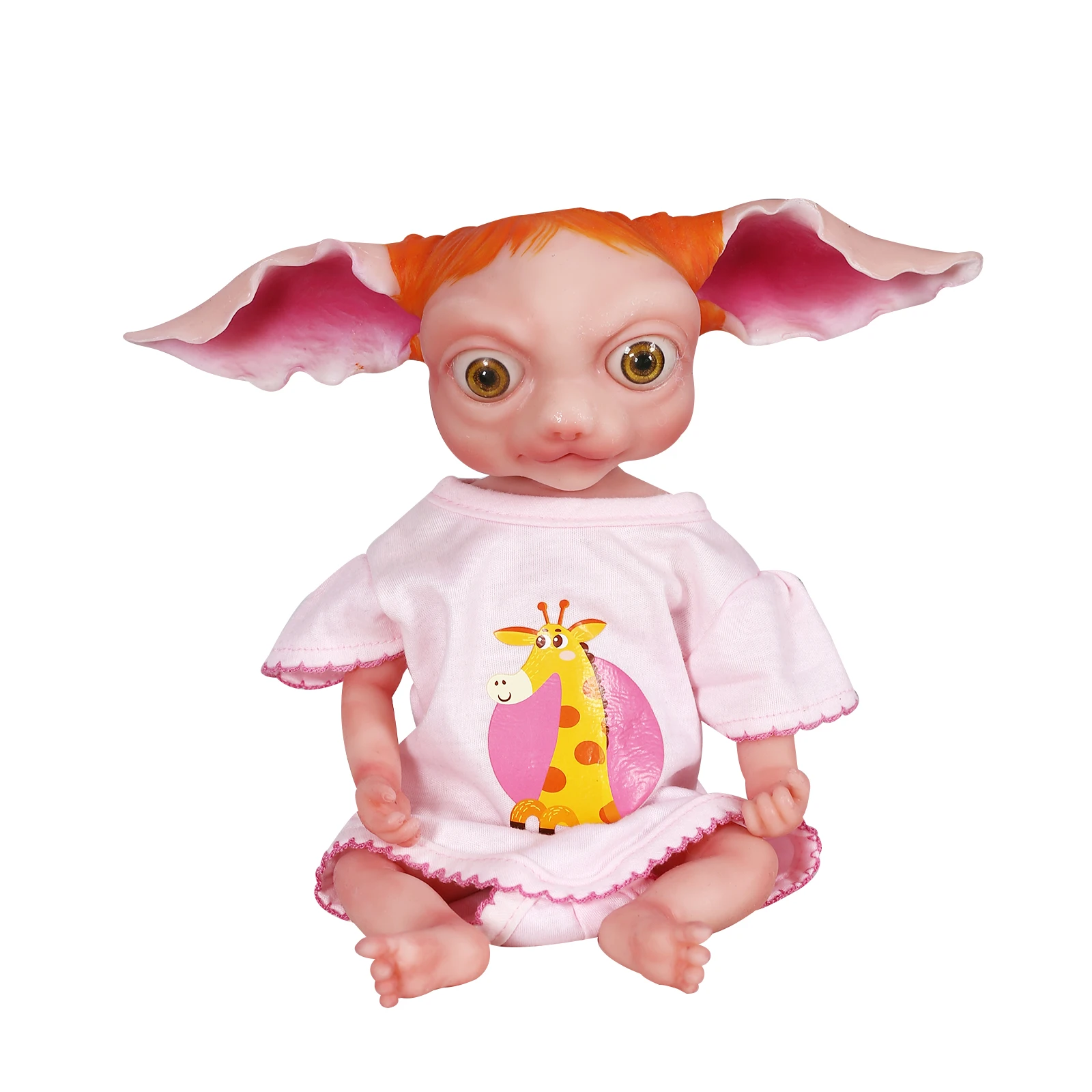 32CM Baby Doll Toys Full Body Silicone Reborn Baby Dolls With Long Ears Elf Boy Toy Soft Gifts Big Eyes Cute Avatar Style Bebe