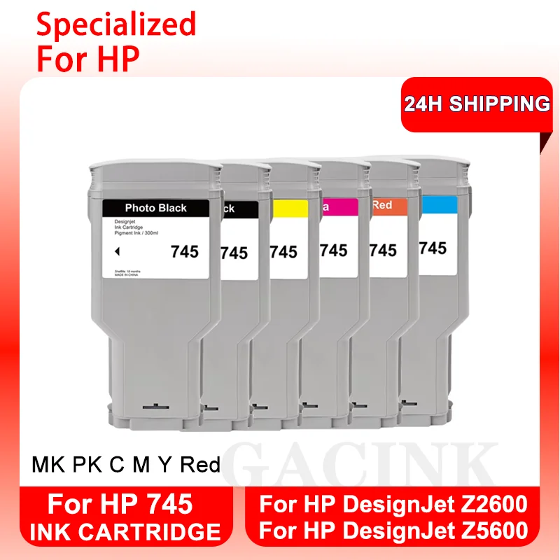 

745 Remanufactured Compatible Ink Cartridge 300ML For HP DesignJet Z2600 Z5600 Printers With Chip