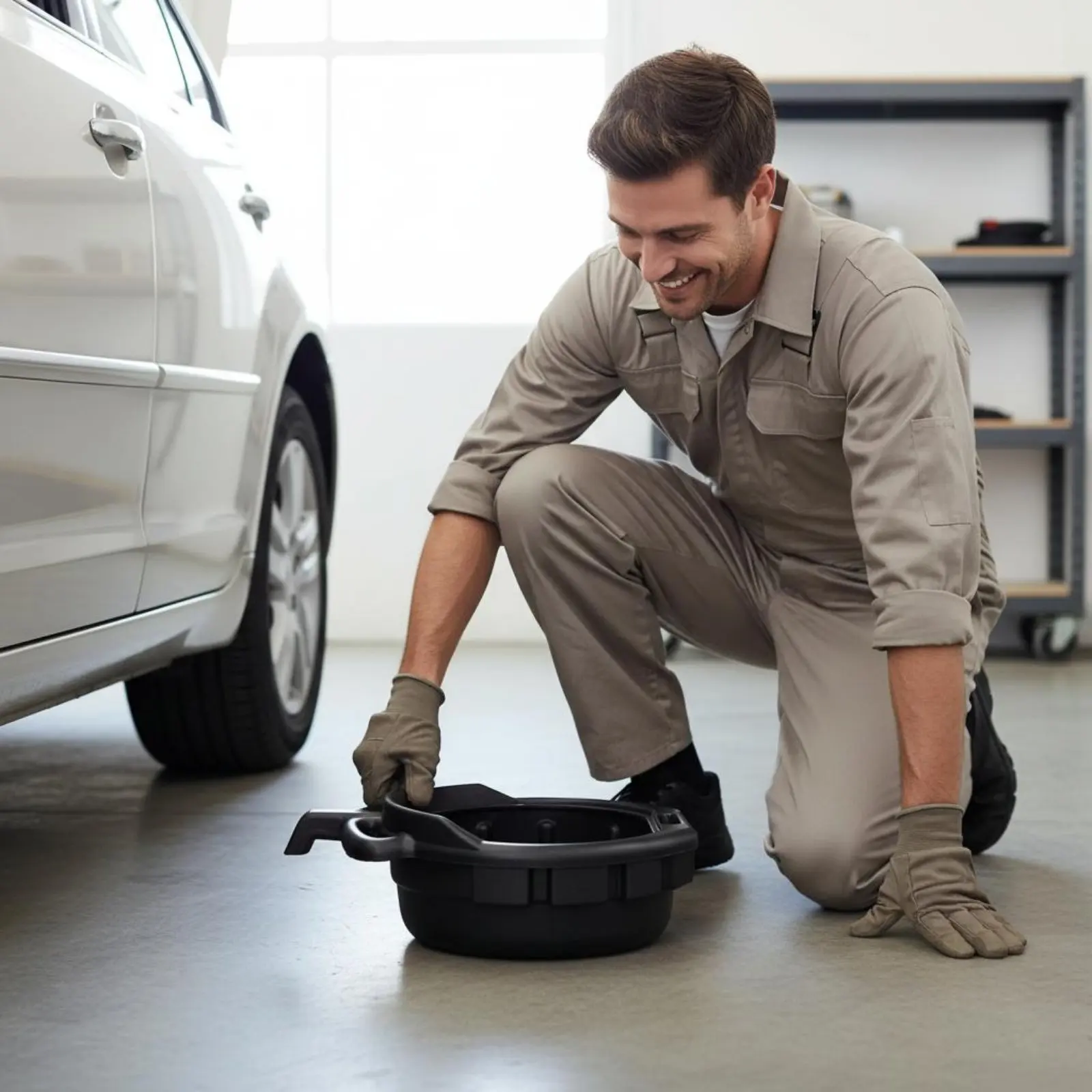 Oil Drain Pan Large Capacity Car Oil Change Pan Leakproof for Mechanics Garage Oil Drain Pan Oil Change Storage Tray Container
