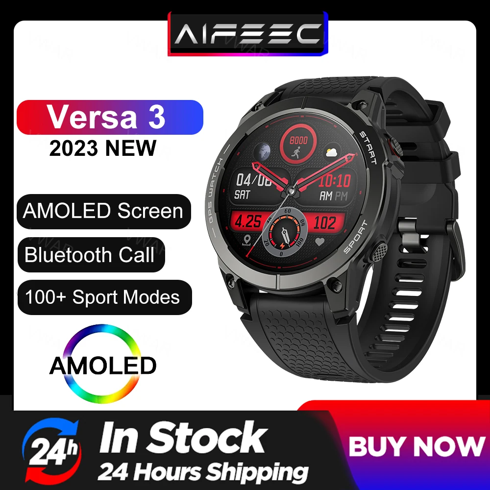 2023 NEW Versa 3 AMOLED AOD Smart Watch Built-in GPS Hi-Fi Bluetooth Calls Smartwatch Outdoor Sport Fitness Tracker Heart Rate