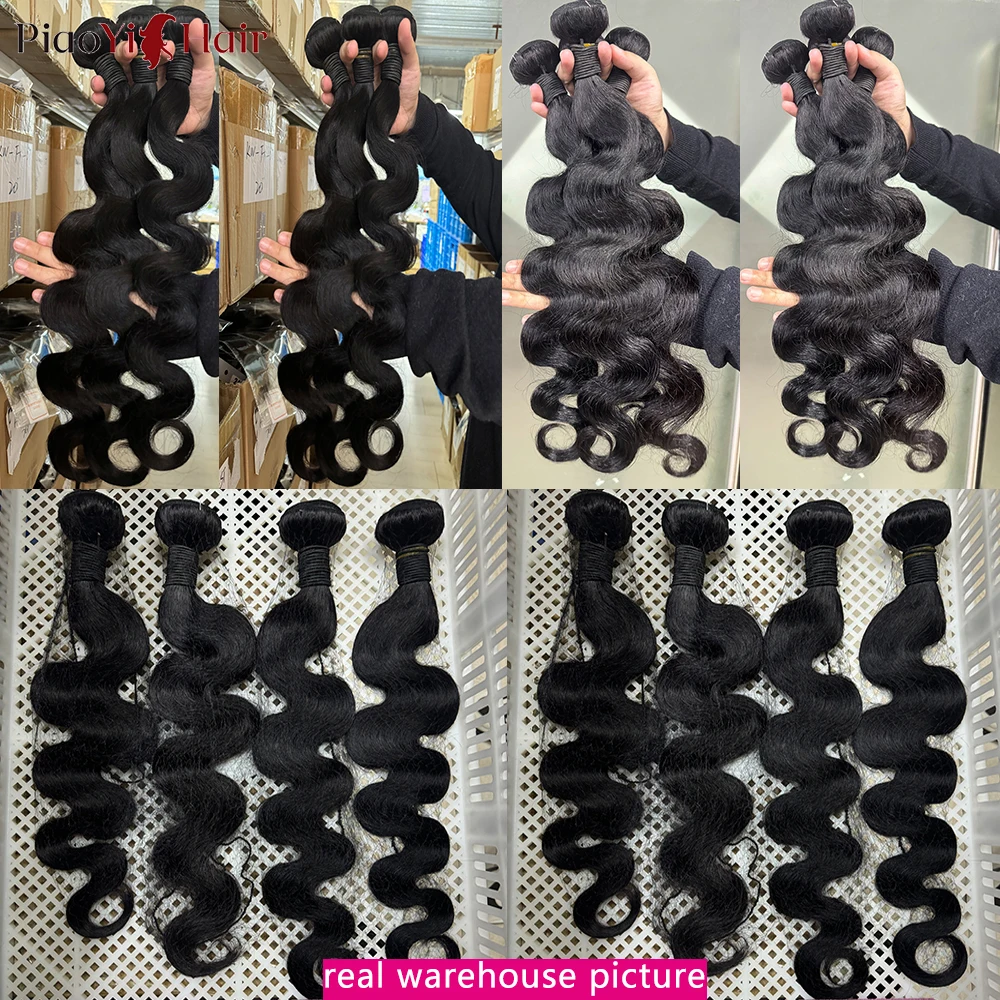 Body Wave Bundles And Closure Human Hair Bundles With Closure 20 22 24 Inch  Raw Human Hair Weave Extensions Closure Human Hair image 3