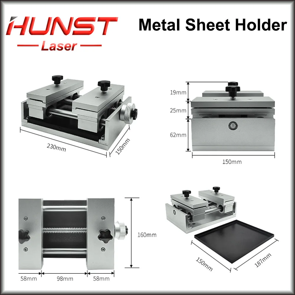 HUNST Fiber Marking Fixture Worktable for Laser Cutting Engraving Machine Gold Silver Metal Ceramics Clamp Table Thin Foil Holde