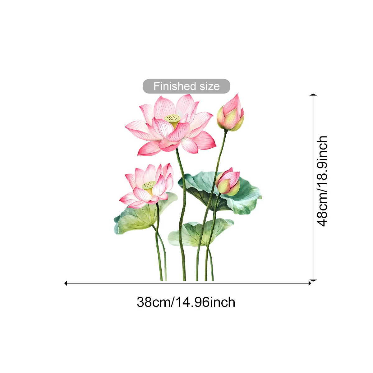Detachable Lotus Wall Sticker, Waterproof PVC Glass Sticker, Bathroom, Window, Sliding Living Room Door Home Decoration view 5