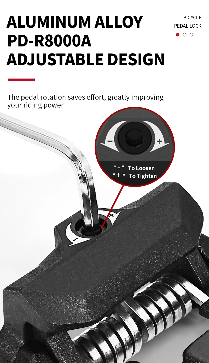 BUCKLOS Titan Spindel PD-R8000 Pedal für SPD-SL Aluminium Fahrrad Klickpedal Ultraleichtes Rennradpedal mit Klampe – Detail 8