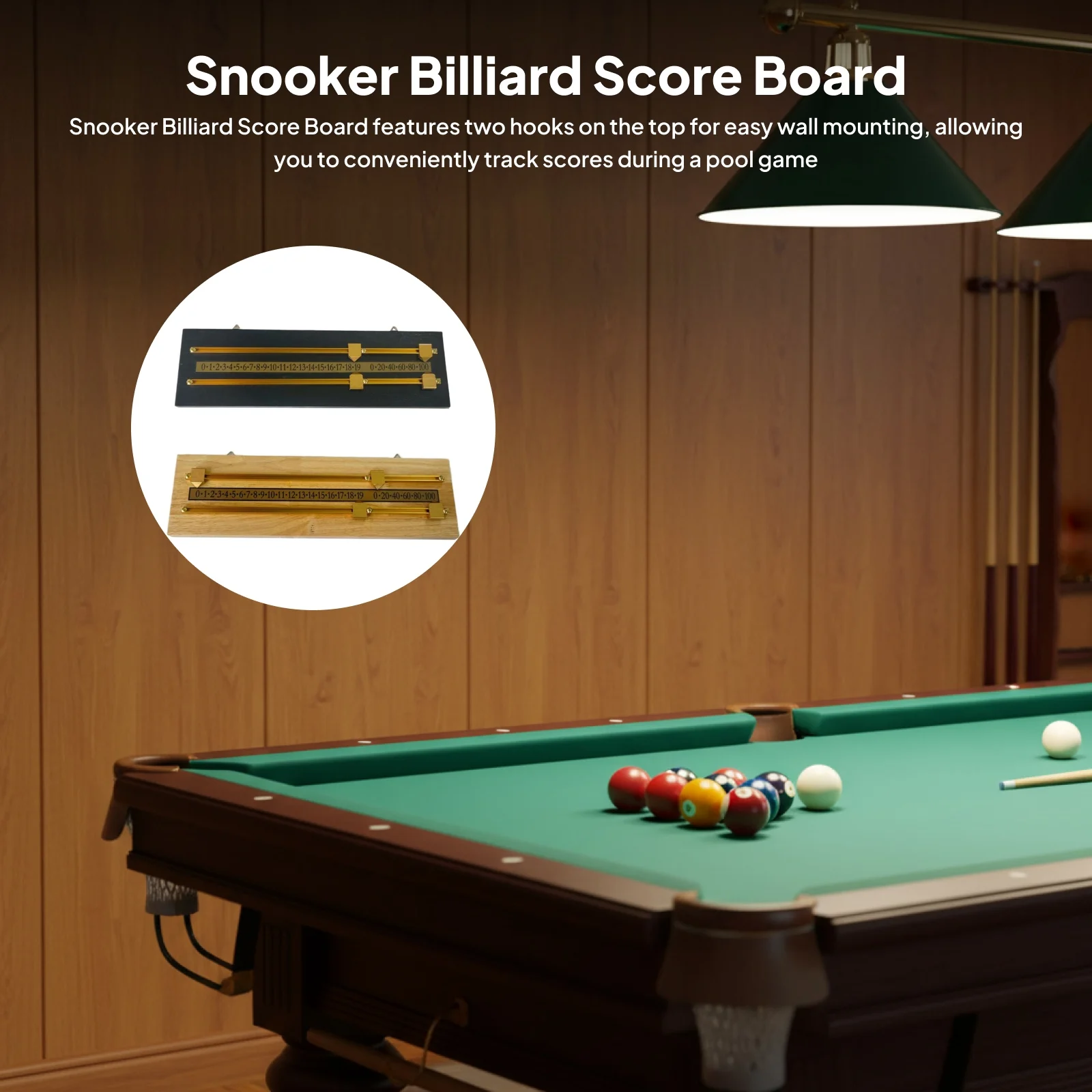 

Billiard Pool Scoreboard Snooker Shuffleboard Mounted Score Keeper Billiard Game Counter Scoring Device for Tabletop Games